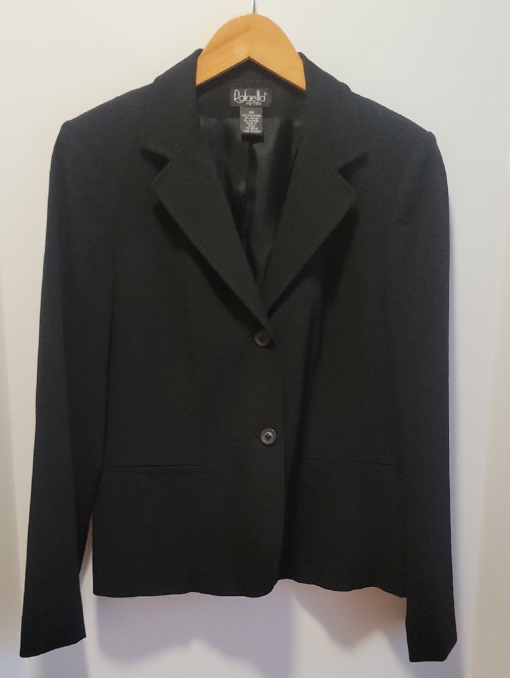 Rafaella Petites Pleated Womens Black Blazer Size 14P Lined